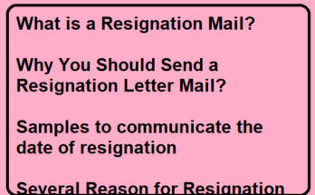 Several Reason for Resignation